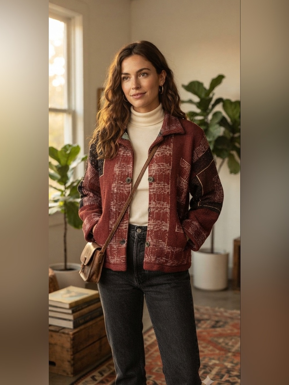 Vintage Sugar Street Weavers Jacket Cottagecore Tapestry XL USA Made Boho 90s
